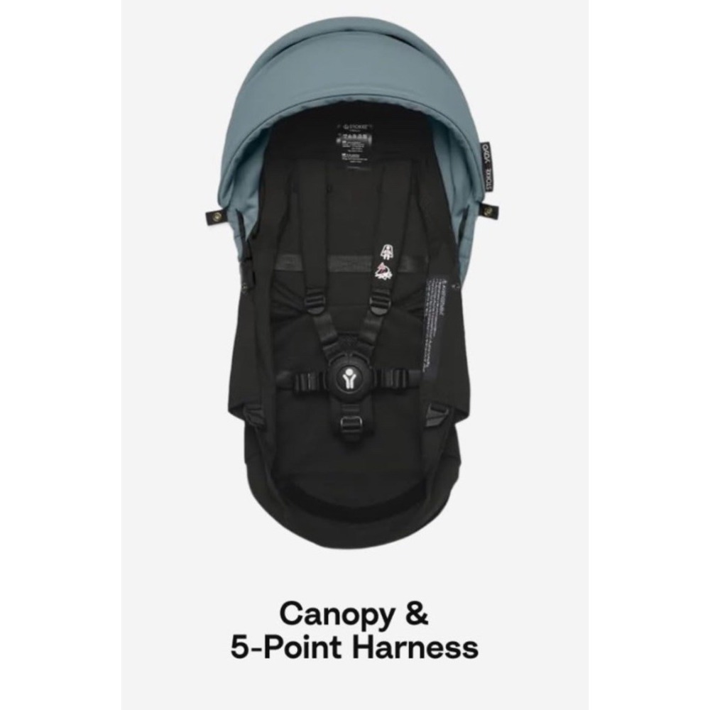 Stokke YOYO Newborn For Stroller - Aqua Canopy & 5-Point Harness only